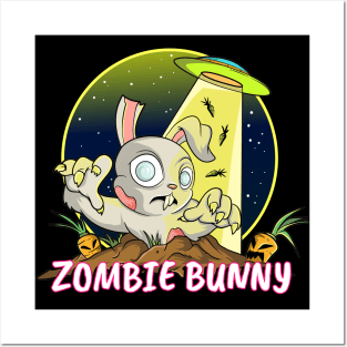 Cute Zombie Bunny Rabbit Posters and Art